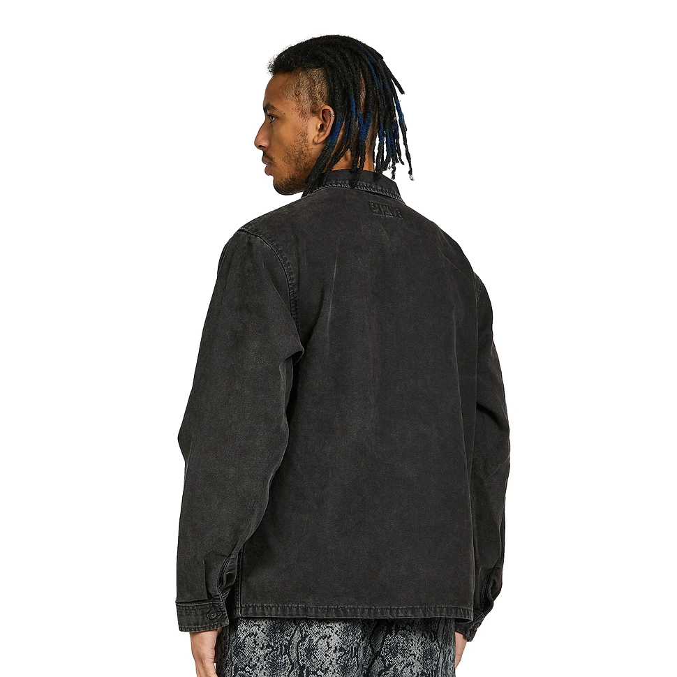 Stüssy - Washed Canvas Zip Shirt (Black) | HHV