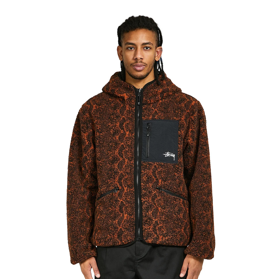 Stüssy - Snake Jacquard Sherpa Jacket - 2XL