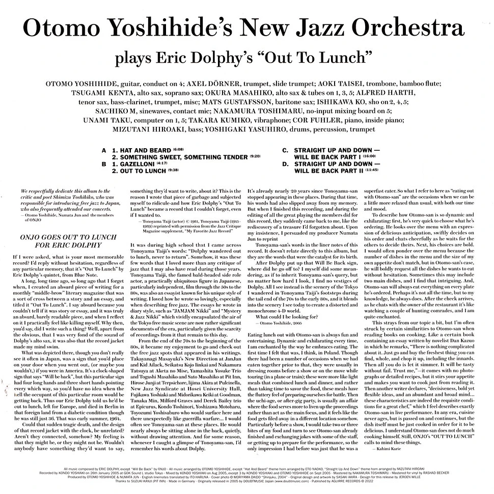 Otomo Yoshihide's New Jazz Orchestra - Out To Lunch