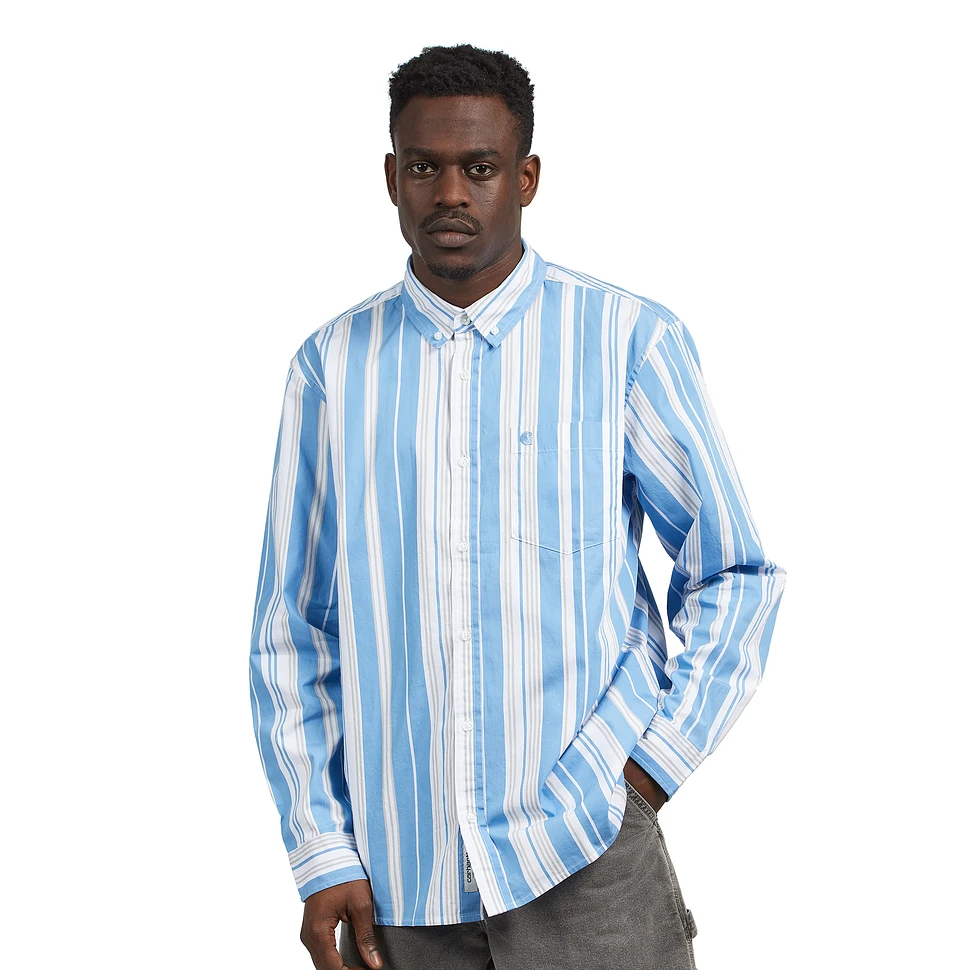 Carhartt WIP - L/S Romero Shirt (Romero Stripe / Hammer / Piscine) | HHV