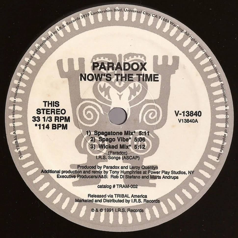Paradox - Now's The Time