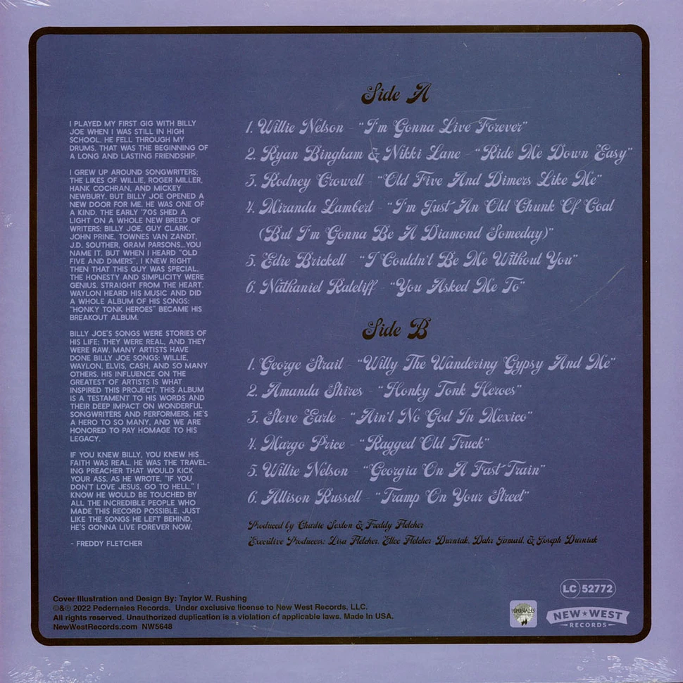 V.A. - Live Forever: A Tribute To Billy Joe Shaver Diamond Color Vinyl Edition