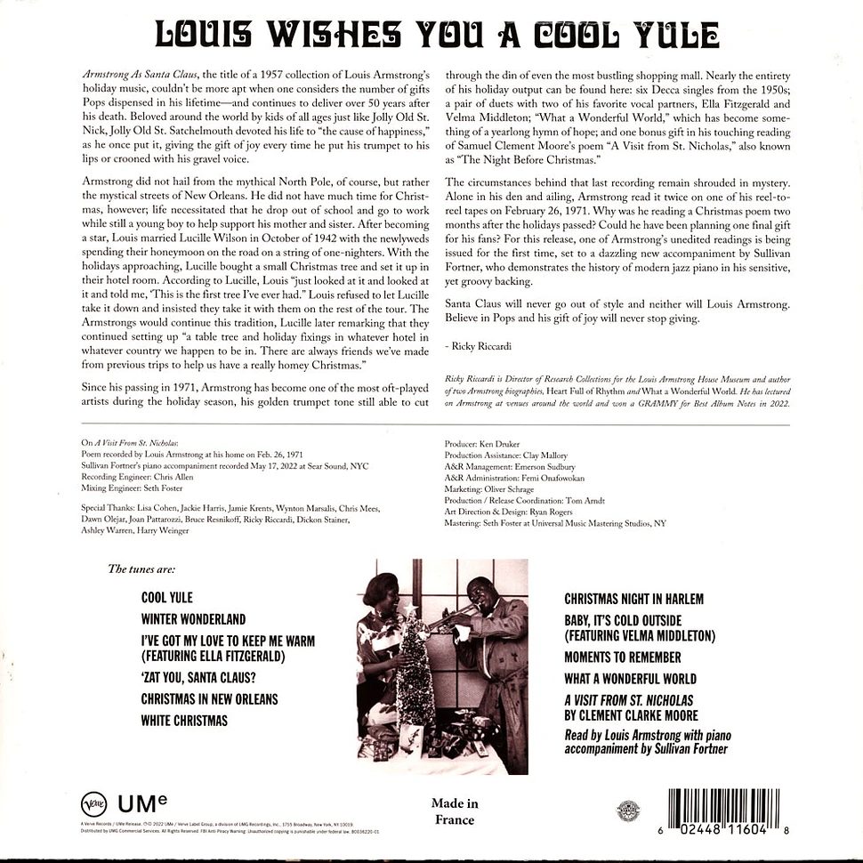 Louis Armstrong Wishes You A Cool Yule Red Vinyl Edition Vinyl LP