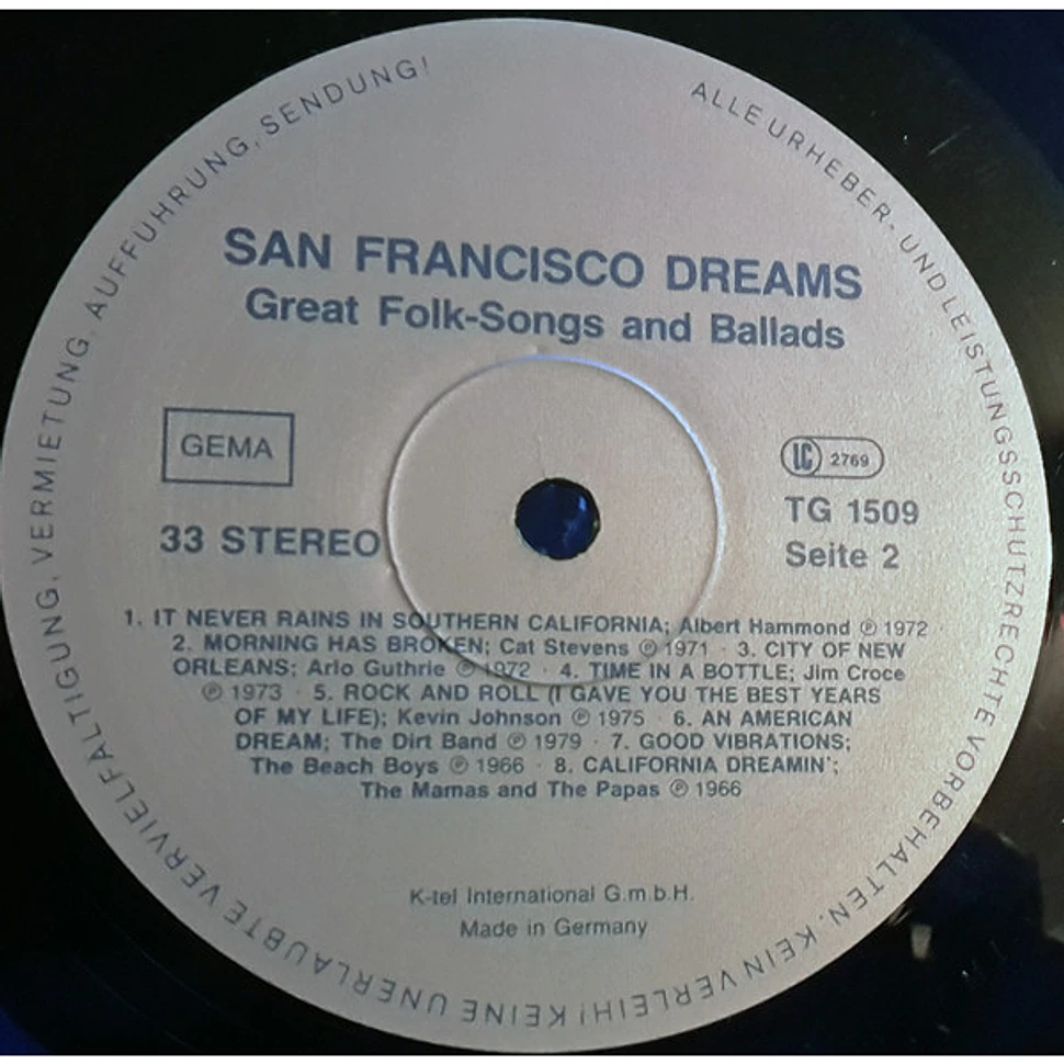 V.A. - San Francisco Dreams - Great Folk-Songs And Ballads