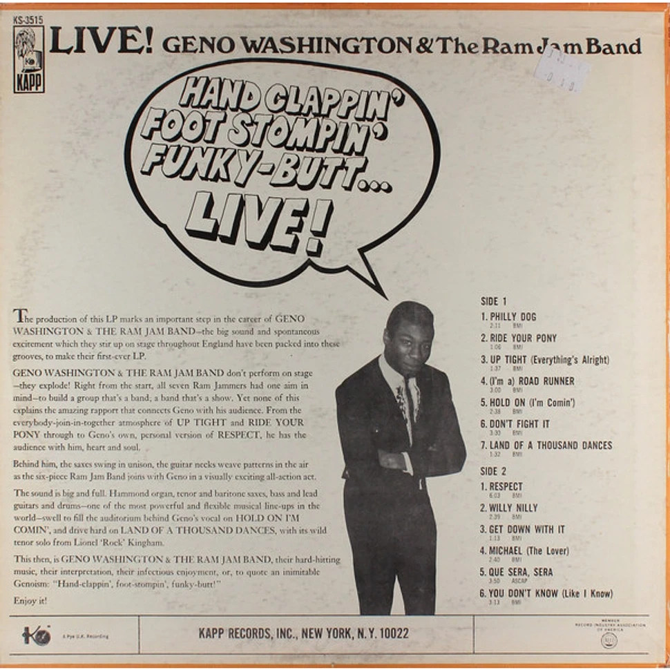 Geno Washington & The Ram Jam Band - Hand Clappin' Foot Stompin' Funky-Butt... Live!