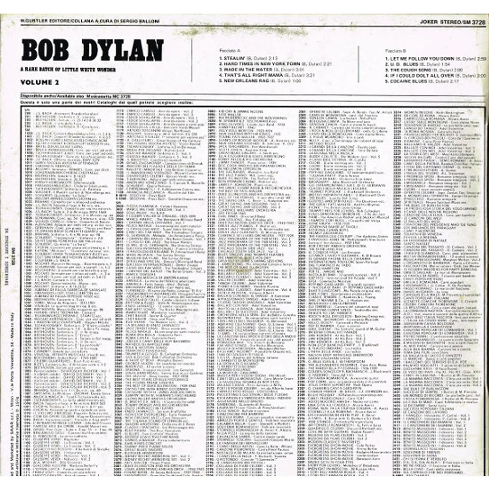 Bob Dylan - A Rare Batch Of Little White Wonder Volume 2