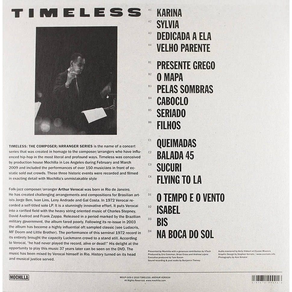 ARTHUR VEROCAI - MOCHILLA PRESENTS TIMELESS: ARTHUR VEROCAI (2xLP) – 10,000  Hz Records