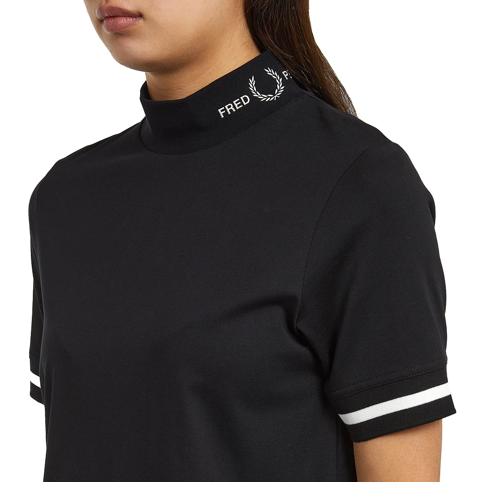 Fred Perry - Branded High Neck T-Shirt (Black) | HHV
