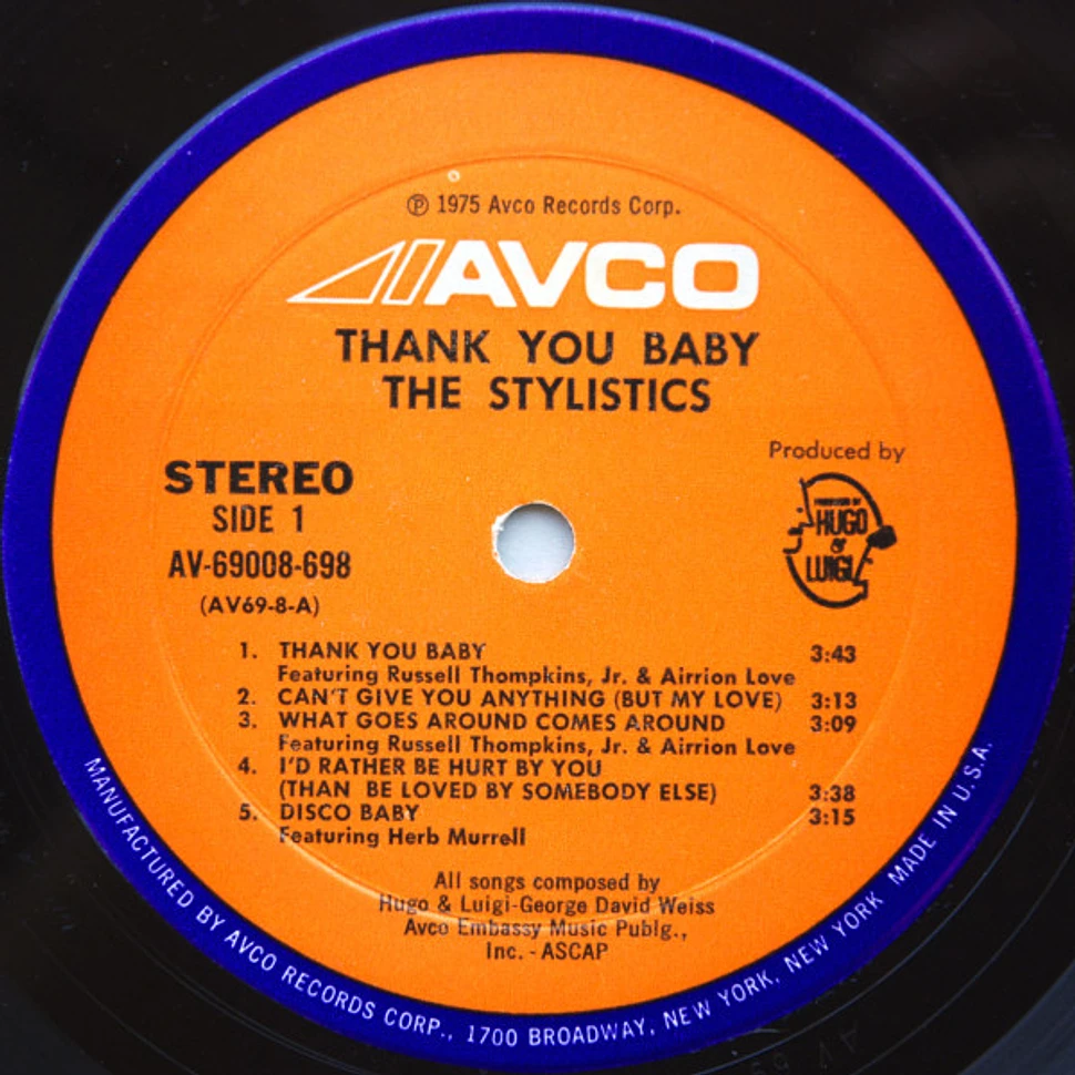 The Stylistics - Thank You Baby