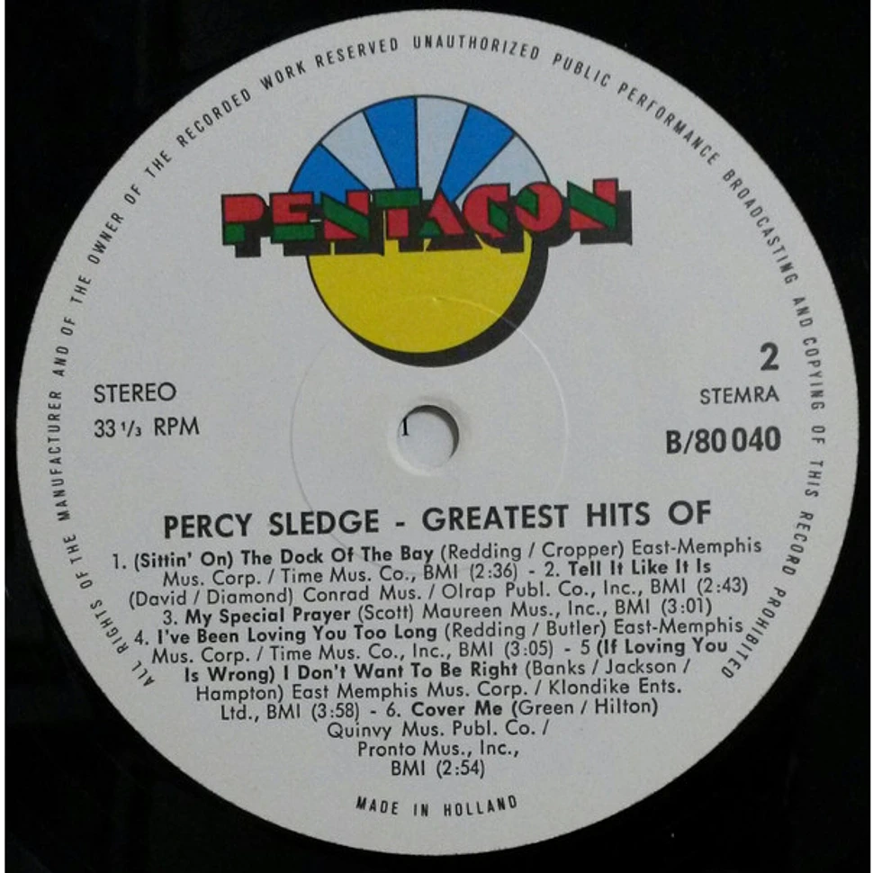 Percy Sledge - Greatest Hits Of Percy Sledge