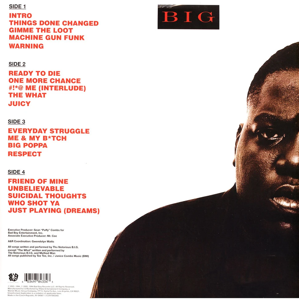 The Notorious B.I.G. - Ready To Die - Vinyl 2LP - 2021 - EU - Reissue | HHV