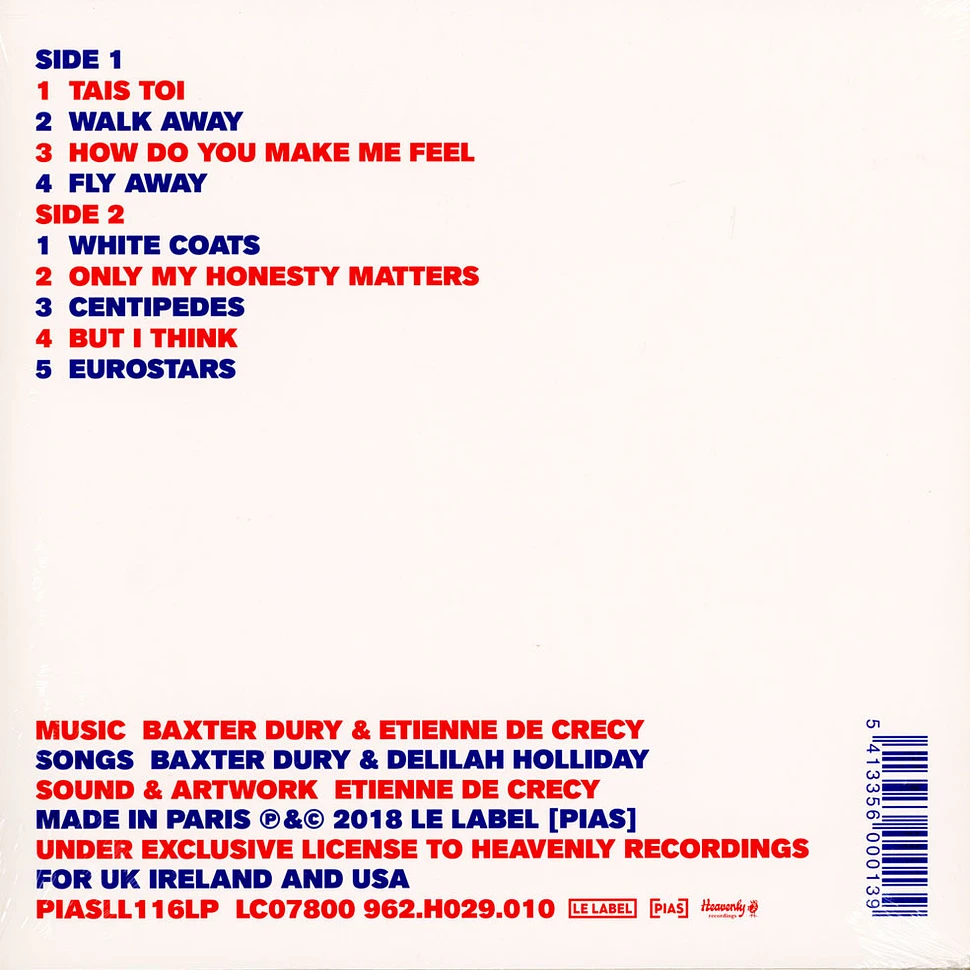 Baxter Dury & Etienne De Crecy B.E.D Vinyl LP 2018 EU