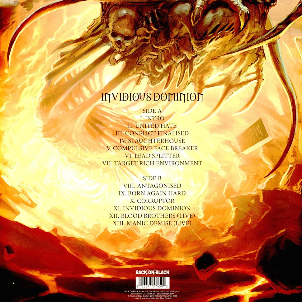 Malevolent Creation - Invidious Dominion Clear Vinyl Edition