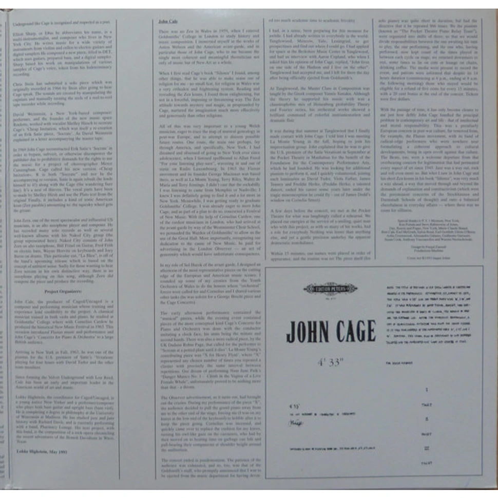 V.A. - Caged/Uncaged - A Rock/Experimental Homage To John Cage