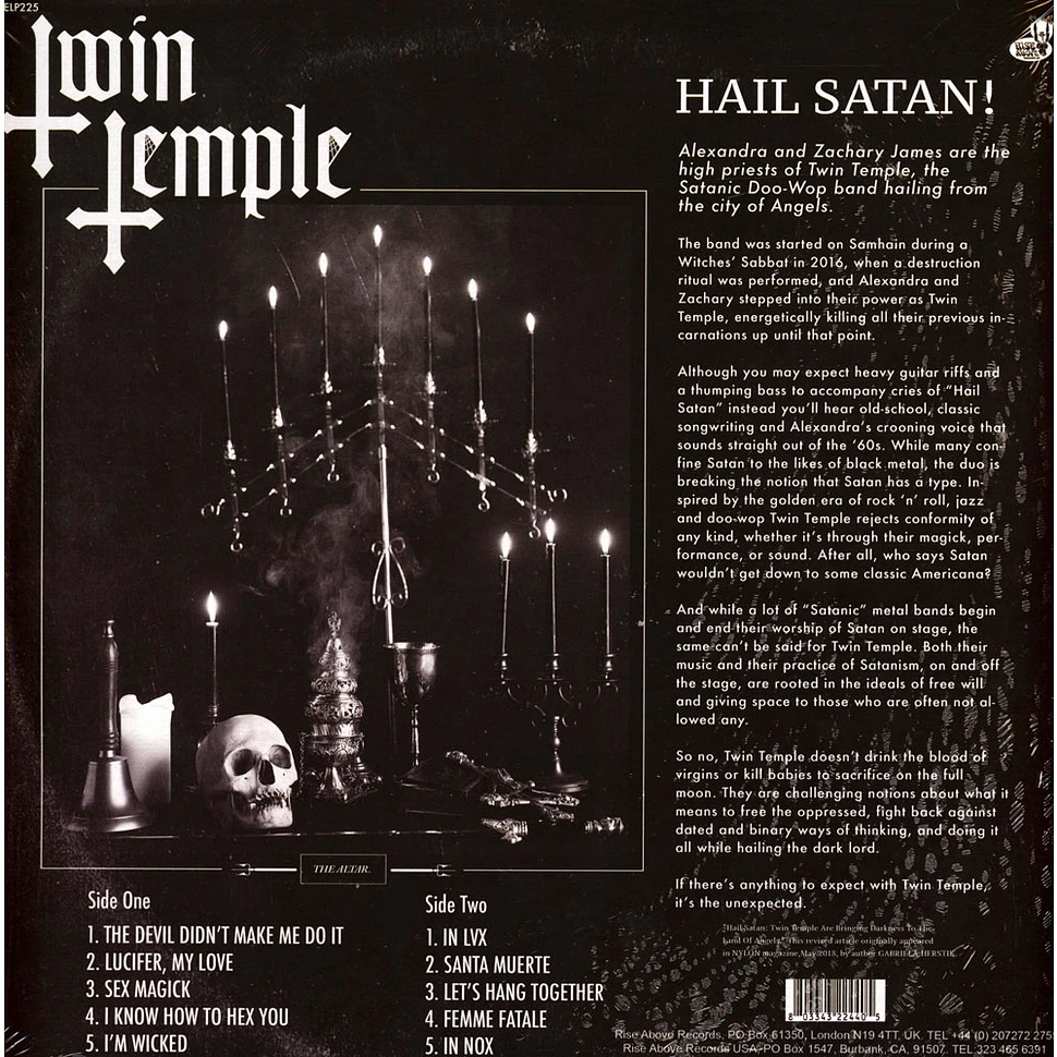 Twin Temple - Twin Temple (Bring You Their Signature Sound.... Satanic Doo-Wop) Coloured Vinyl Edition Damaged Cover