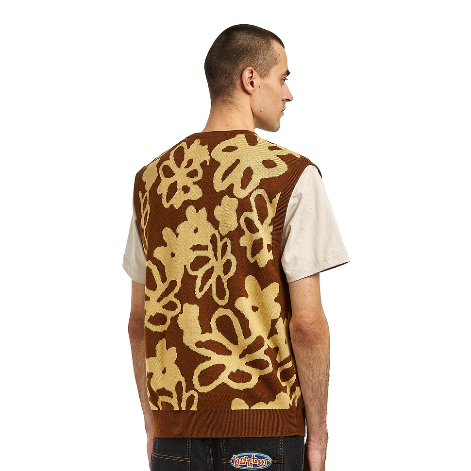 Butter Goods - Flowers Knit Vest (Brown) | HHV