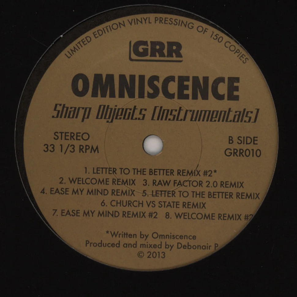 Omniscence - Sharp Objects [Instrumentals]