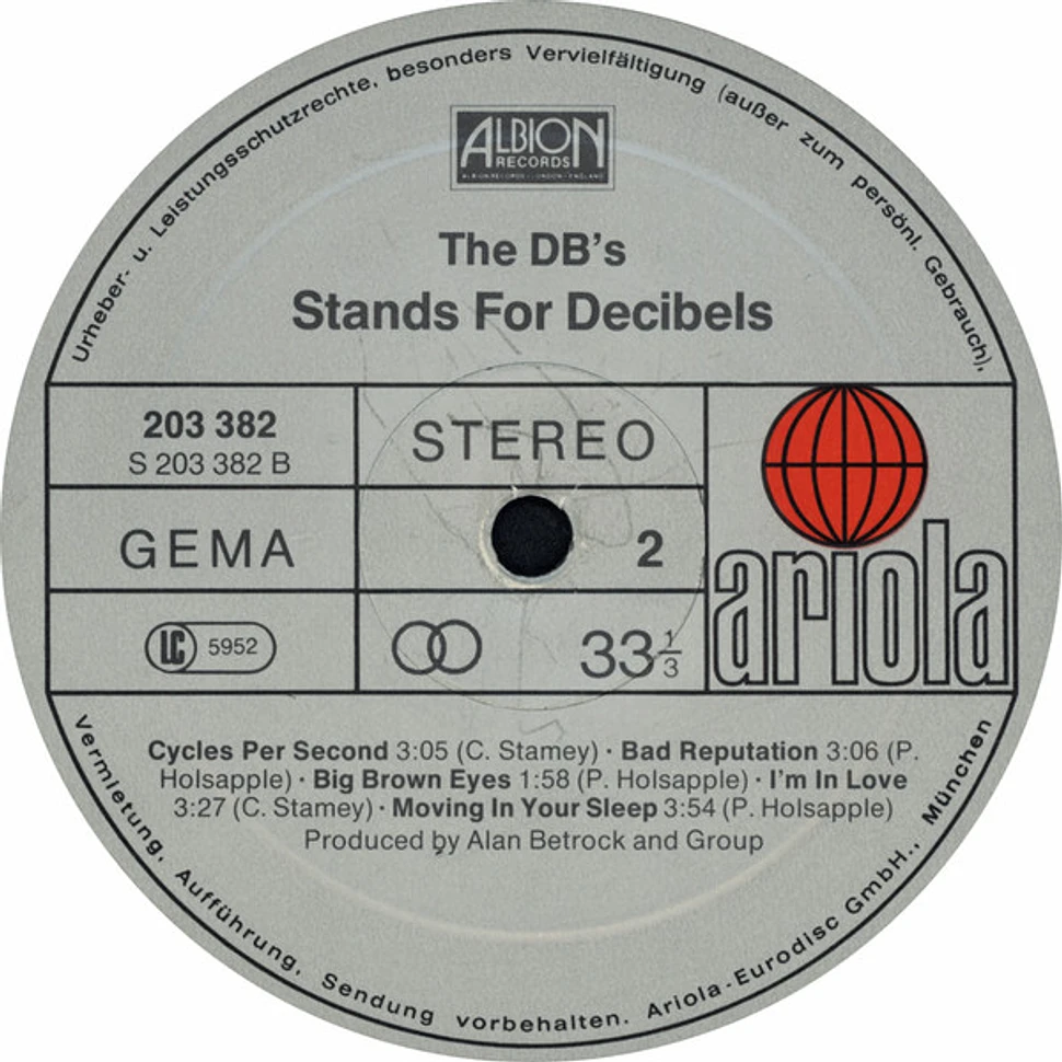 The dB's Stands For Decibels Vinyl LP 1981 DE Original HHV