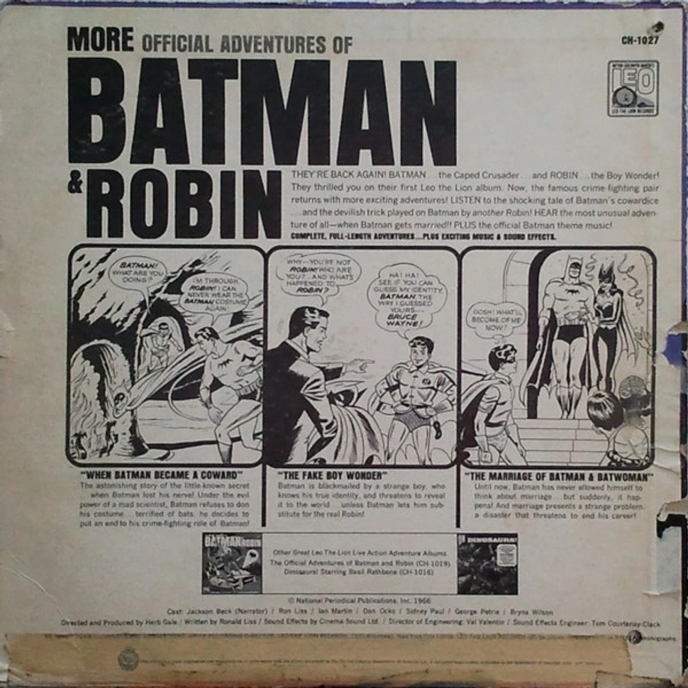 Batman & Robin More Official Adventures Of Batman & Robin Vinyl LP