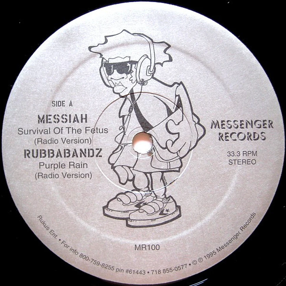 Messiah Rubbabandz Survival Of The Fetus Purple Rain Vinyl 12