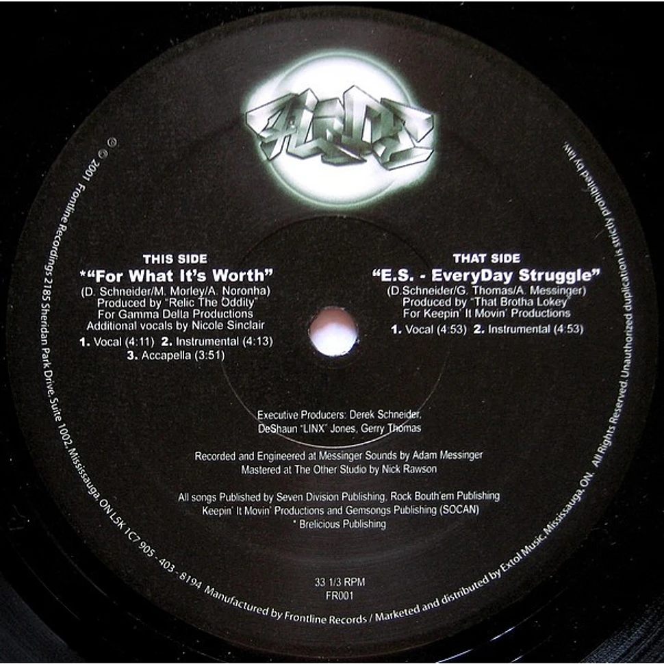 7Life - For What It's Worth / E.S. - EveryDay Struggle - Vinyl 12