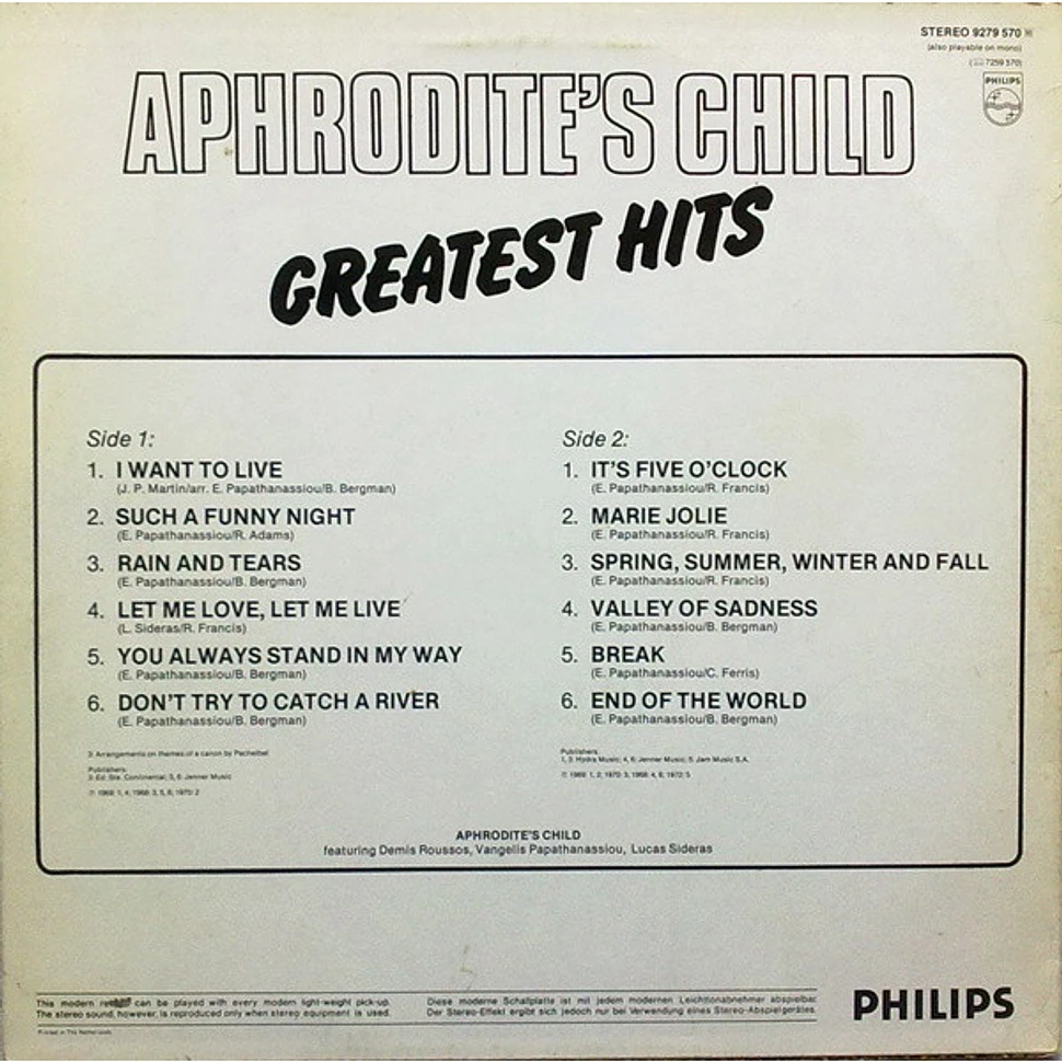 Aphrodite's Child - Greatest Hits