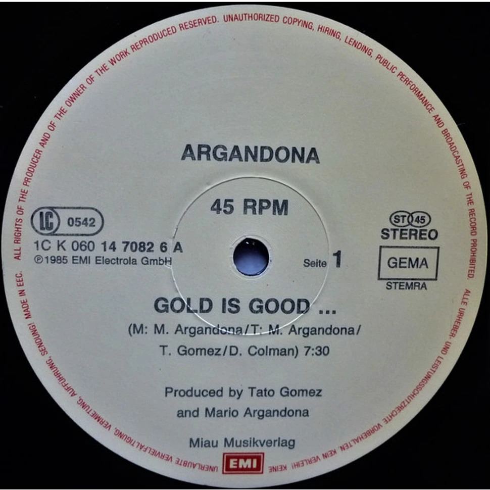 Mario Argandoña - Gold Is Good...