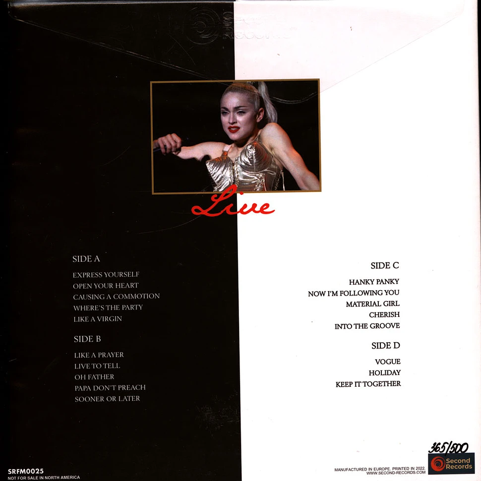 Madonna - Live In Dallas 7th May 1990 Marble Vinyl Edition