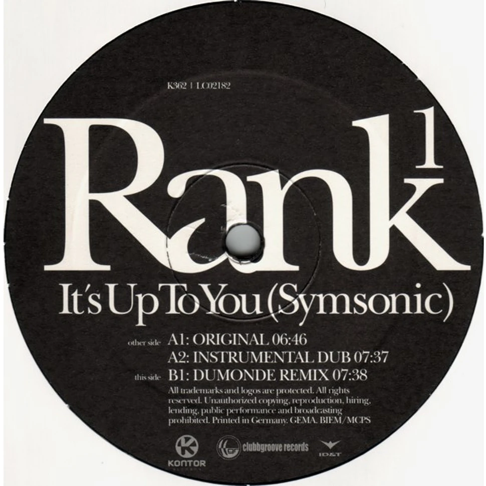Rank 1 - It's Up To You (Symsonic)