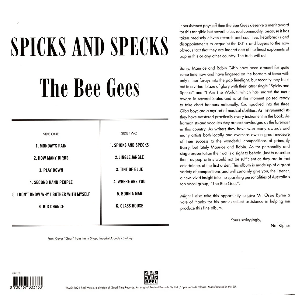 Bee Gees - Spicks & Specks Colored Vinyl Edition