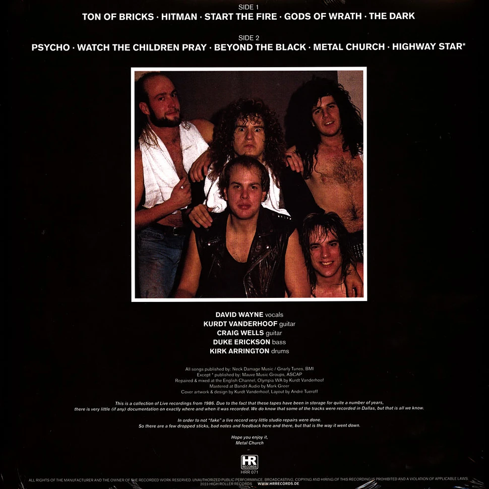 Metal Church - Live Black Vinyl Edition