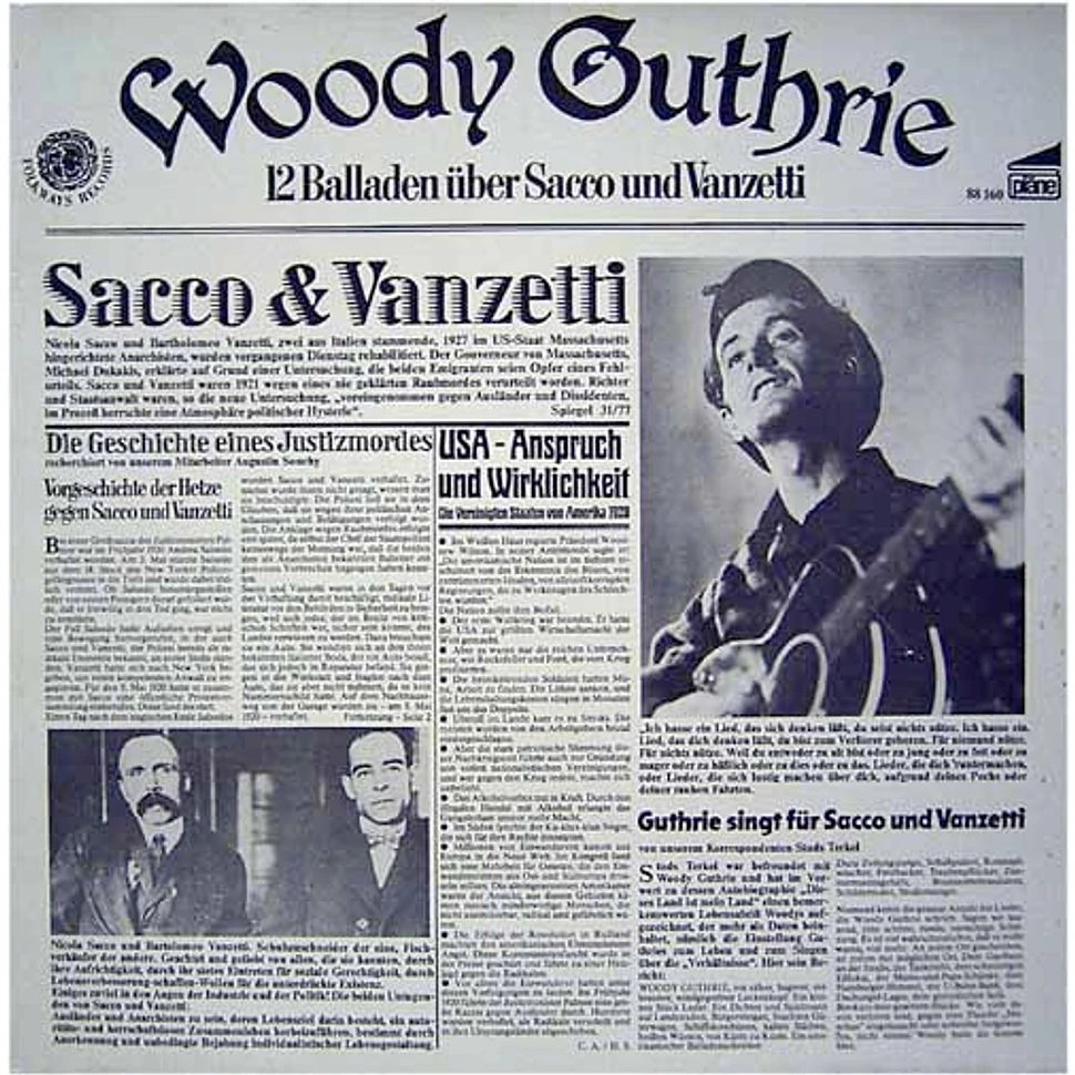Woody Guthrie - Ballads Of Sacco & Vanzetti/12 Balladen Über Sacco & Vanzetti