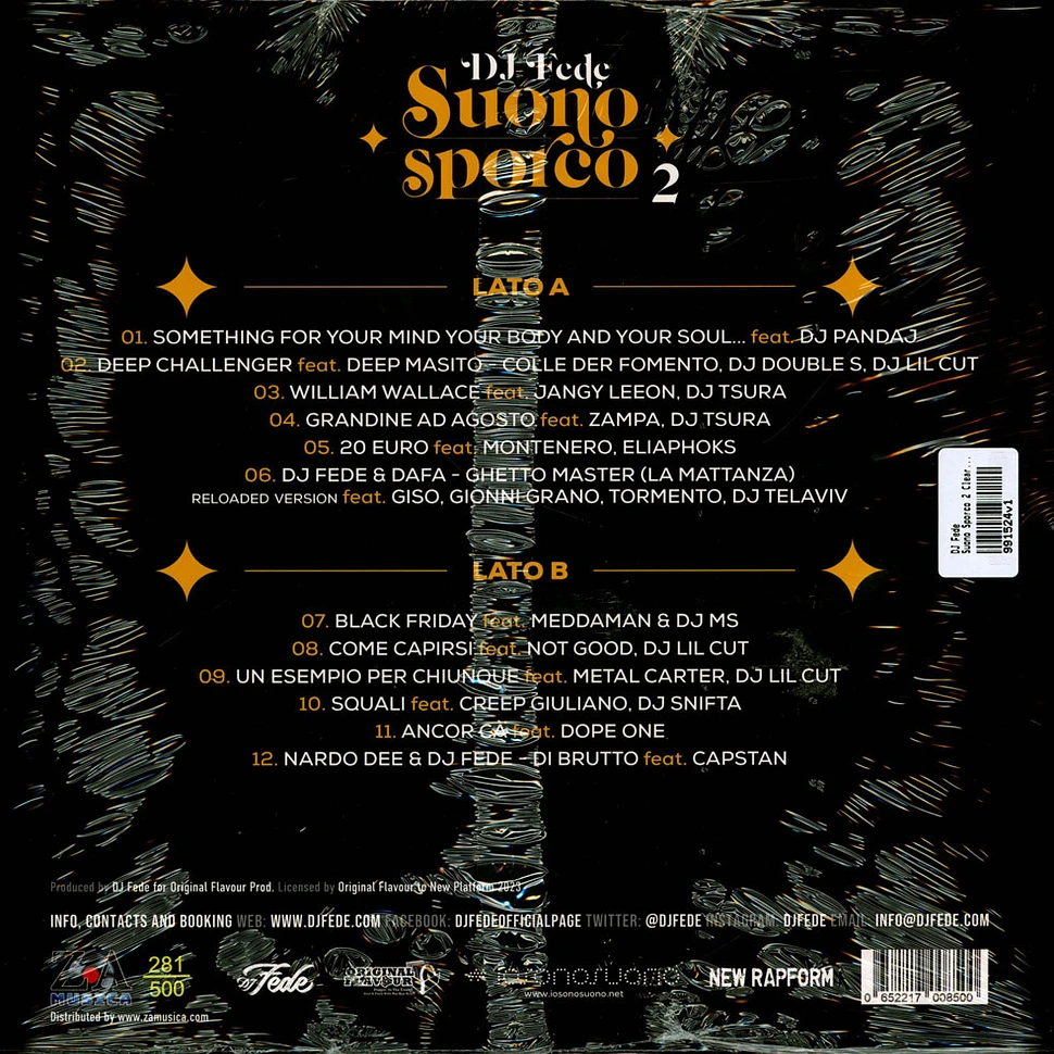 DJ Fede - Suono Sporco 2 Clear Yellow Vinyl Edition