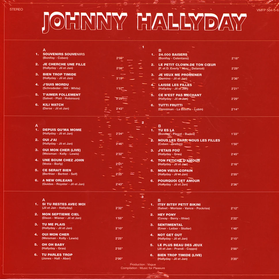 Johnny Hallyday - Coffret Vogue Made In Belgium Record Store Day 2023 Green, Yellow, Red Vinyl Edition