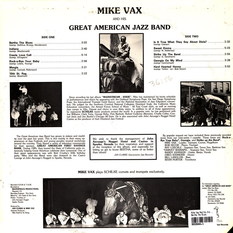 Mike Vax And His Great American Jazz Band - Bertha The Blues