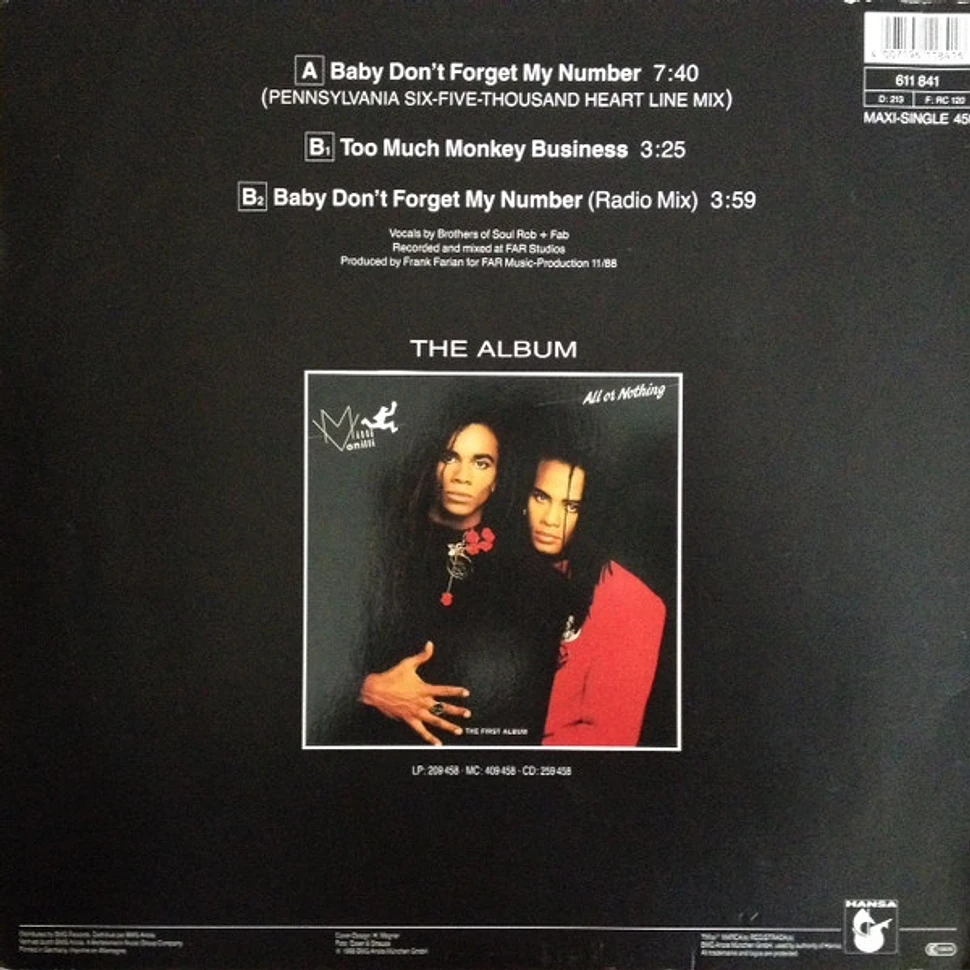 Milli Vanilli - Baby Don't Forget My Number