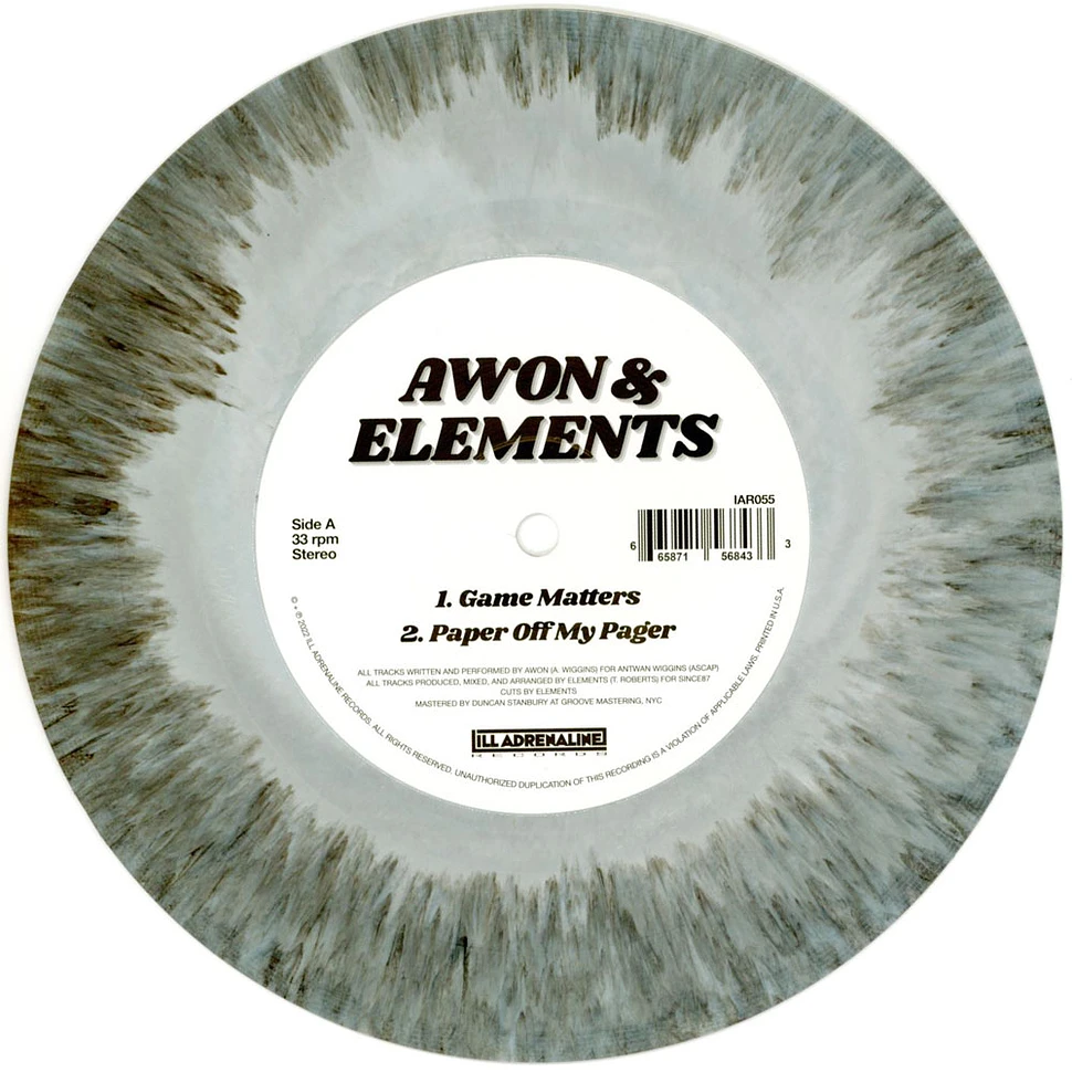 Awon & Elements - Game Matters / Paper Off My Pager / Game Matters Remix Grey Vinyl Edition