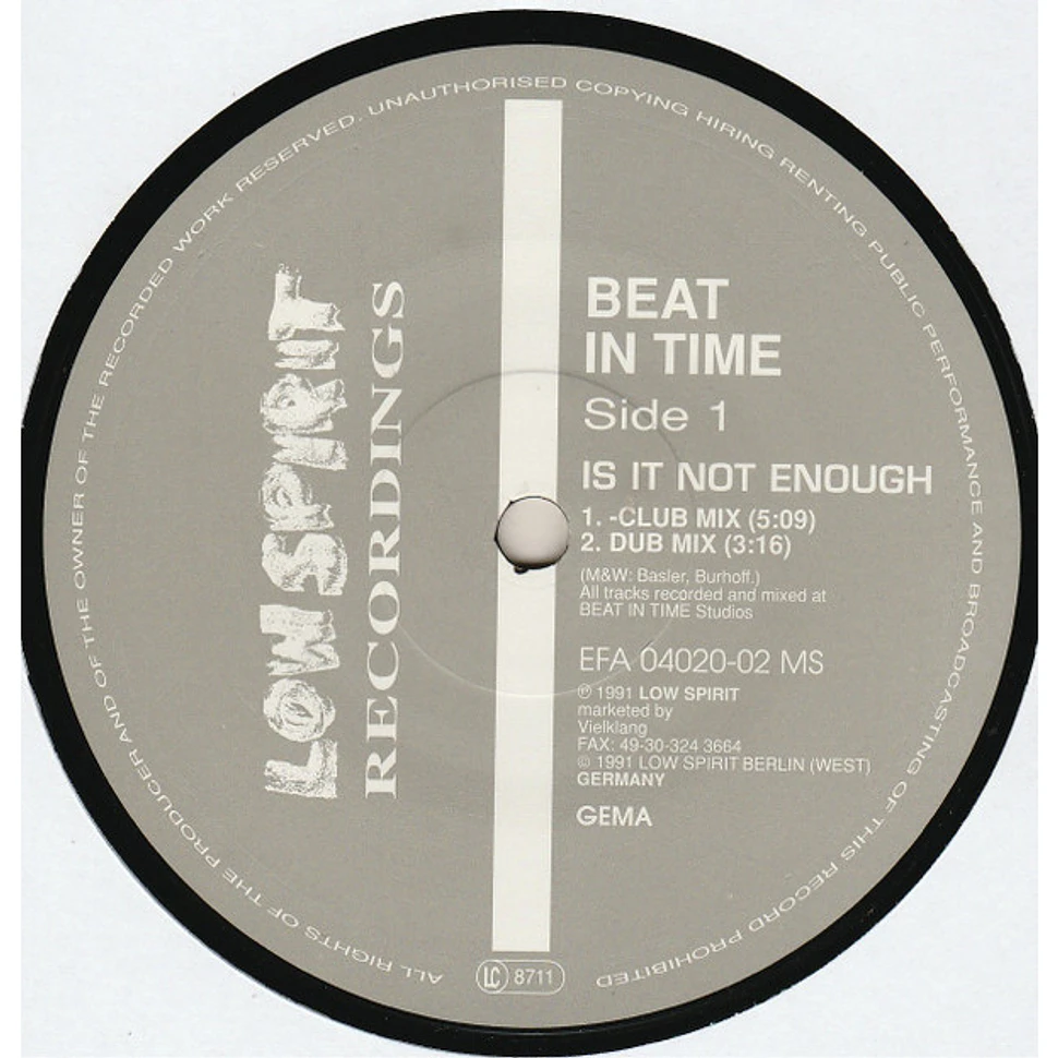 Beat In Time - Is It Not Enough