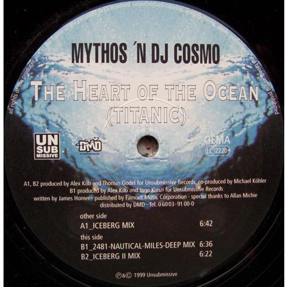 Mythos n dj cosmo the heart of the ocean titanic vinyl 12