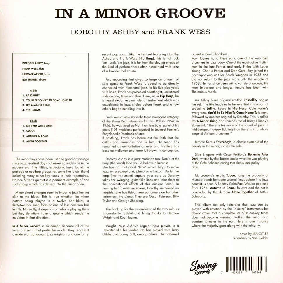 Dorothy Ashby / Frank Wess - In A Minor Groove Clear Vinyl Edtion