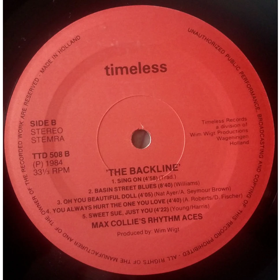 Max Collie Rhythm Aces - The Backline VOL.2