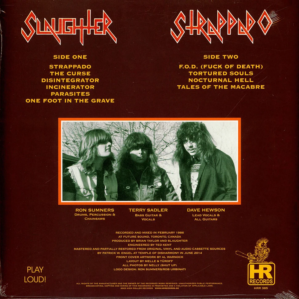 Slaughter - Strappado Black Vinyl Edition