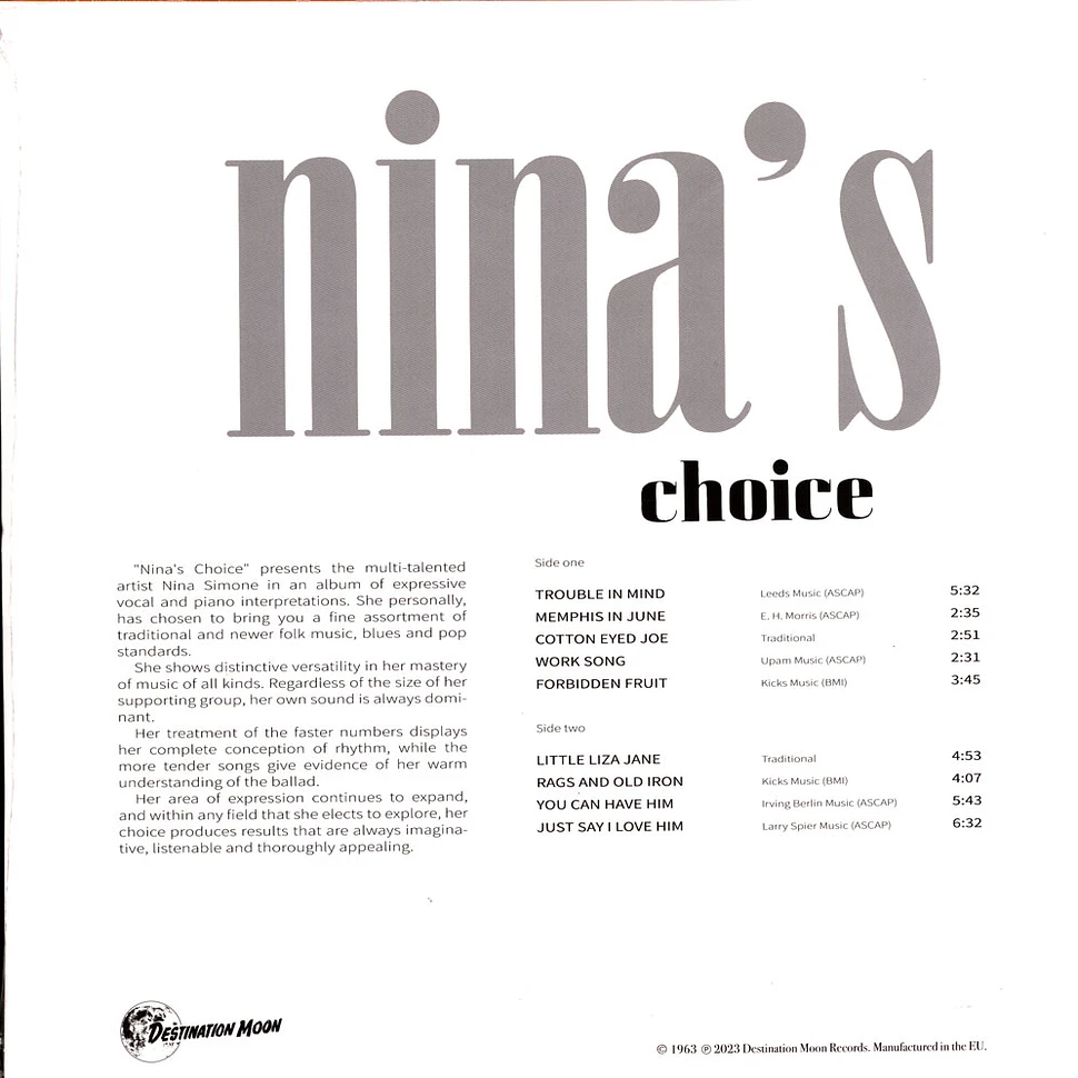 Nina Simone - Nina's Choice Clear Vinyl Edtion