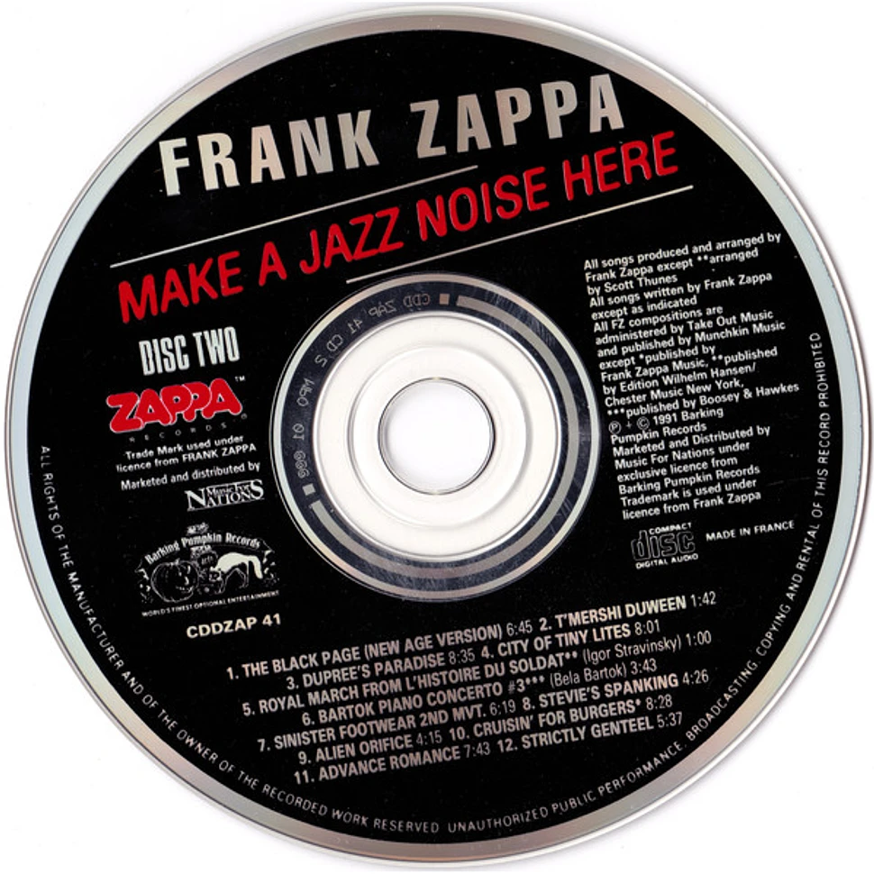 Frank Zappa Make A Jazz Noise Here 2CD 1991 EU Original HHV