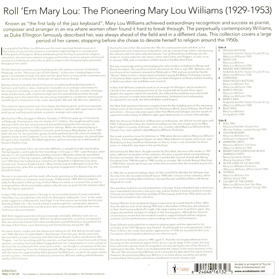 Mary Lou Williams - Roll 'Em Mary Lou: The Pioneering Mary Lou William