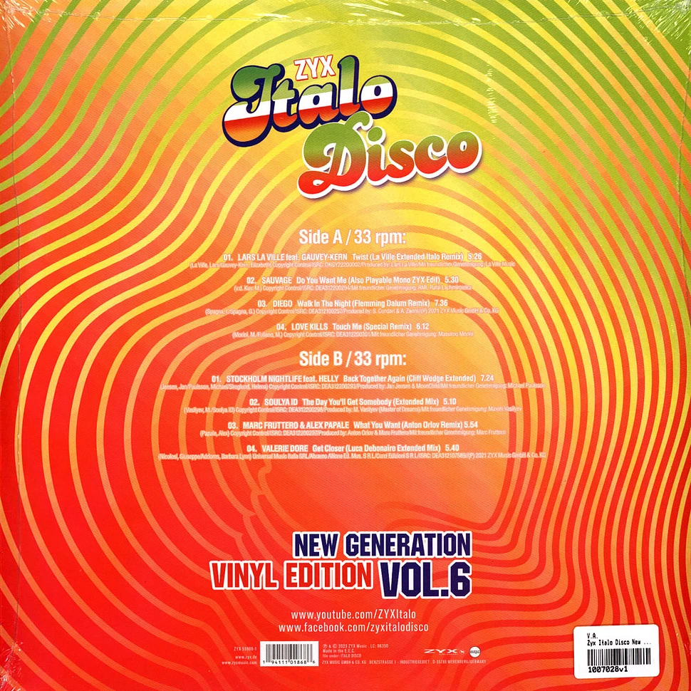 V.A. - Zyx Italo Disco New Generation:Vinyl Edition Volume 6