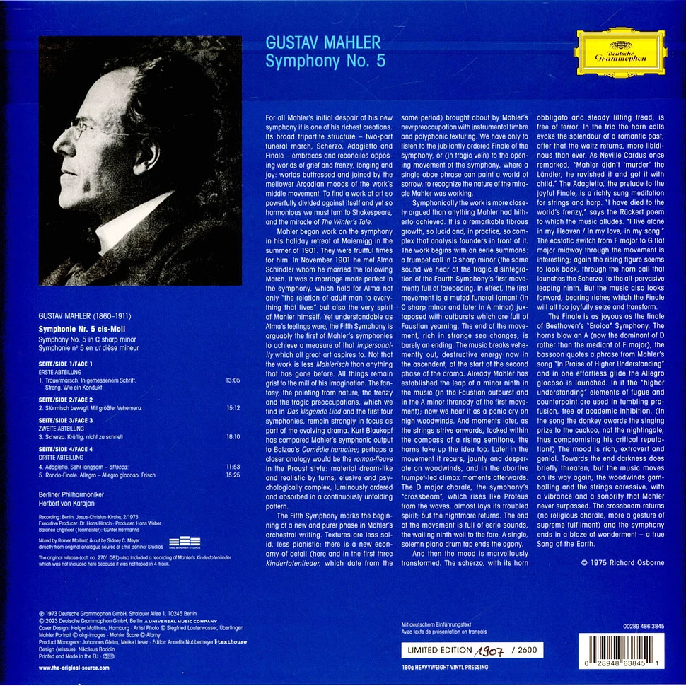 Herbert Von Karajan & Berliner Philharmoniker - Mahler: Sinfonie 5 Original Source