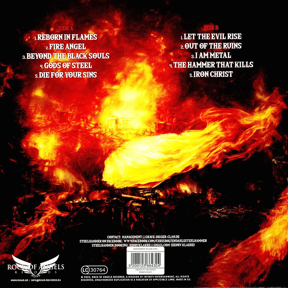 Chris Bohltendahl's Steelhammer - Reborn In Flames Sun Yellow Vinyl Edition