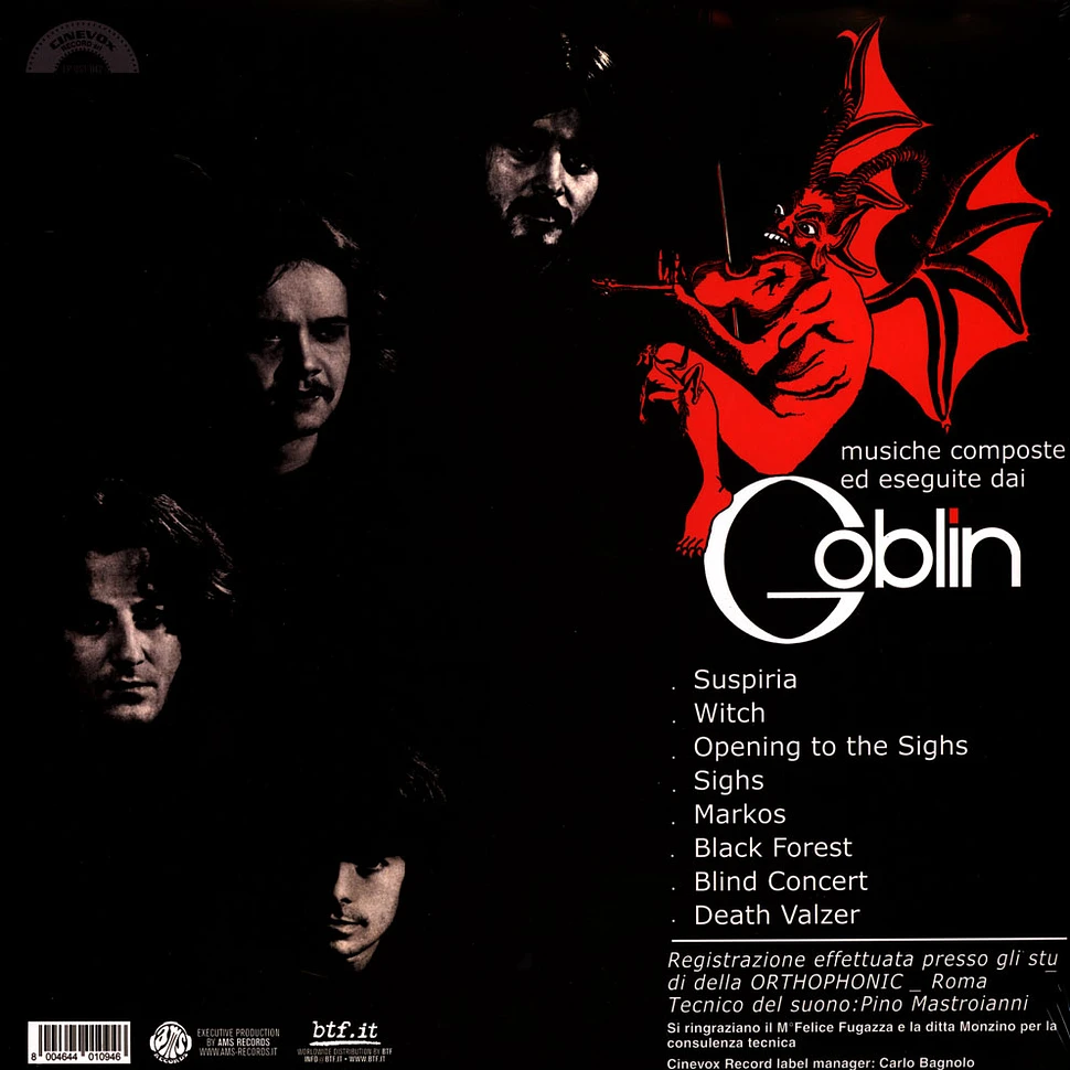 Goblin - OST Suspiria Black Vinyl Edition
