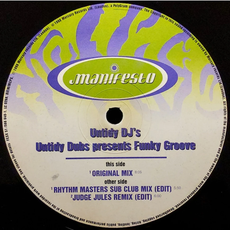 Untidy DJ's - Untidy Dubs Presents Funky Groove